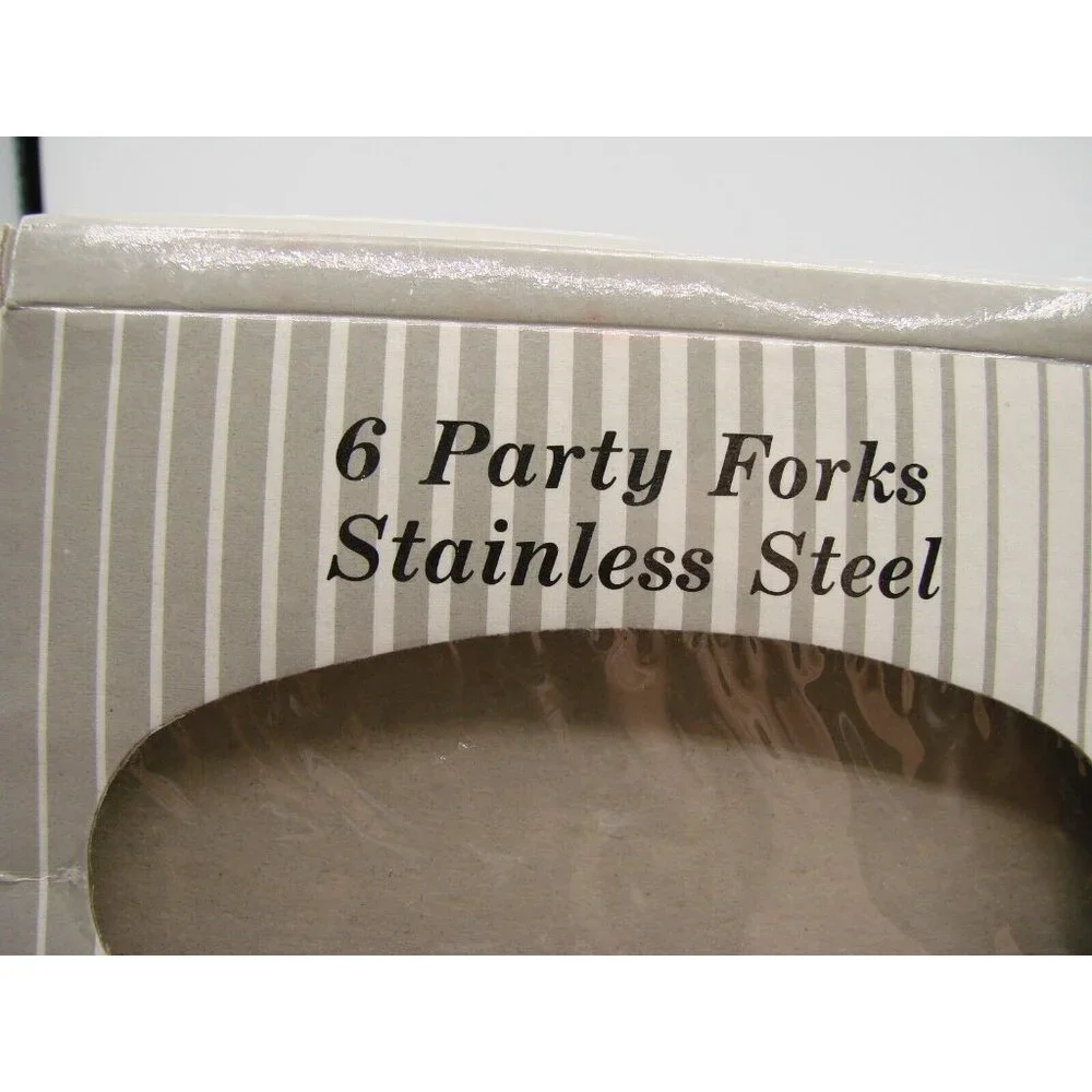 Acrylic Party Flatware Stainless Steel Clear MCM NIB Vtg Forks (6) Speaders (3)